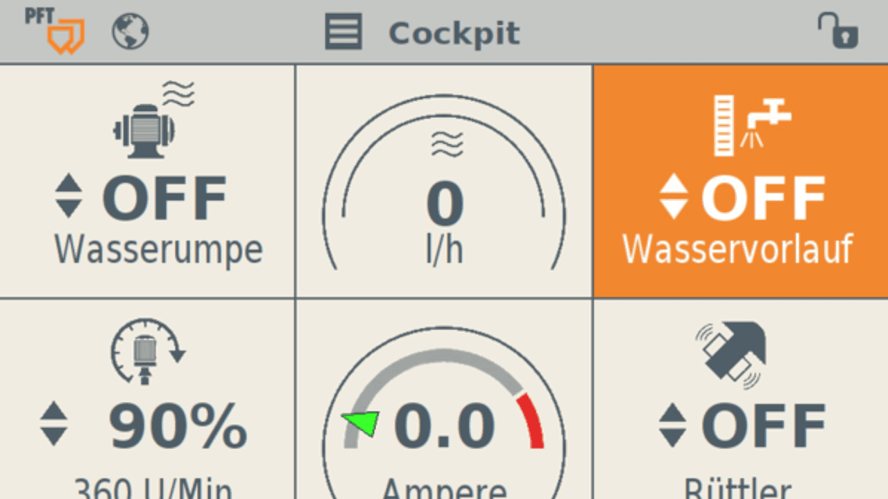 The large, colour display of the PFT Control iCON control unit ensures clear, intuitive operation.