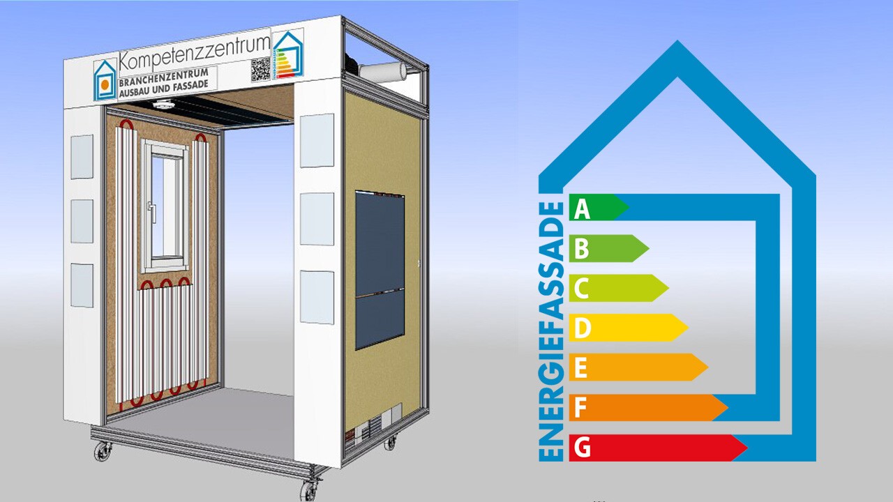 Begehbares Raum-Modell mit den Schnittstellen Hülle und Energietechnik